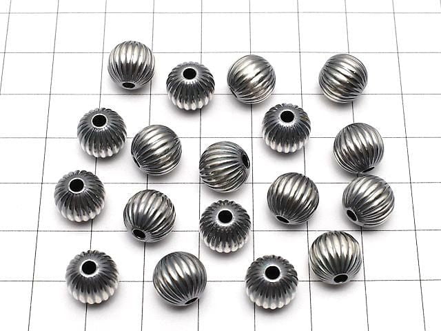 Silver925 Navajo Pearl Line Carved Round 10mm 1pc