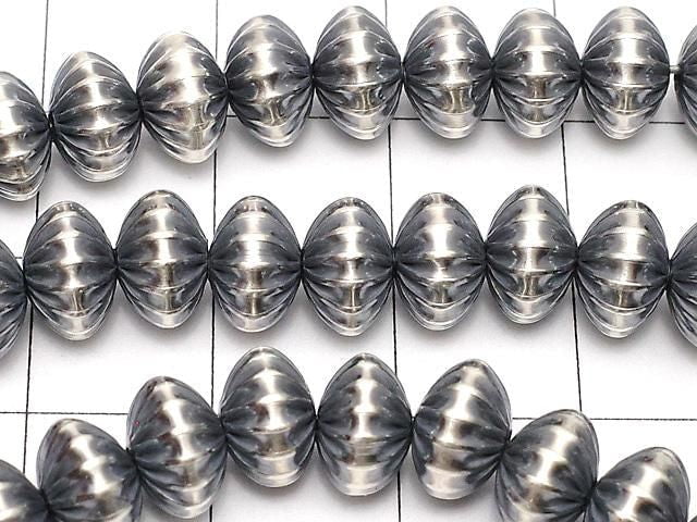 Silver925 Navajo Pearl Line Carved Rondelle 8x8x5.2mm 1pc