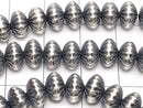 Silver925 Navajo Pearl Line Carved Rondelle 8x8x5.2mm 1pc