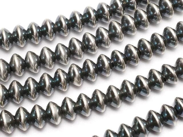 Silver925 Navajo Pearl Abacus (Rondelle) 5.7x5.7x3.5mm 3pcs