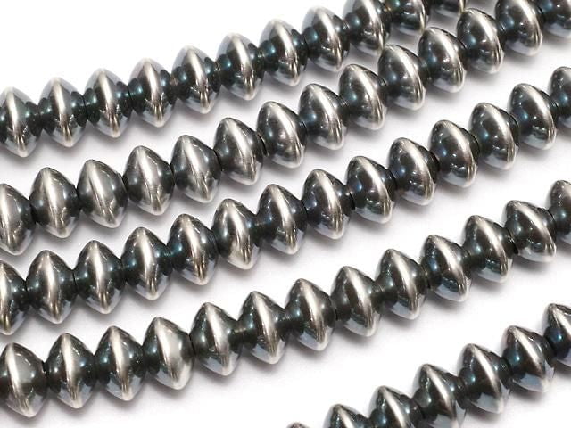 Silver925 Navajo Pearl Abacus (Rondelle) 5.7x5.7x3.5mm 3pcs