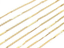 14KGF Flat Bar Cable Chain 1.0mm [40cm][45cm][50cm] Necklace 1pc