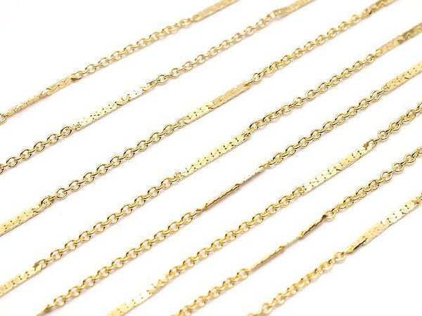 14KGF Flat Bar Cable Chain 1.0mm [40cm][45cm][50cm] Necklace 1pc