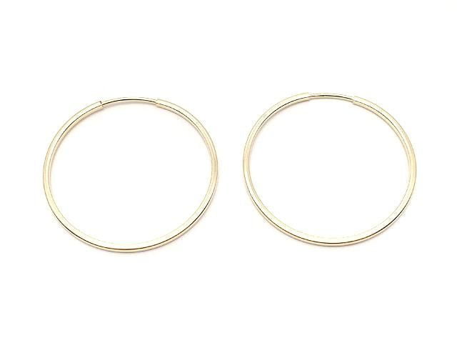 14KGF Square Hoop Earrings [14mm][17mm][20mm][24mm][30mm][38mm] No.2 1 pair