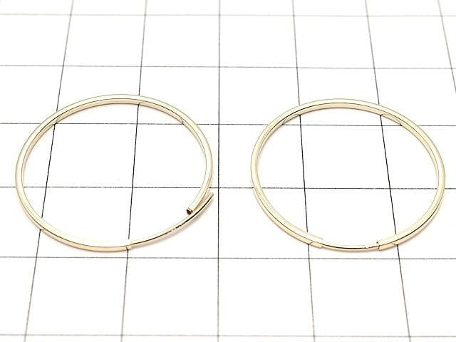 14KGF Square Hoop Earrings [14mm][17mm][20mm][24mm][30mm][38mm] No.2 1 pair