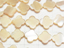 [Video]Mother of Pearl MOP Beige Flower Motif 10x10x2.5mm 1strand beads (aprx.15inch/36cm)