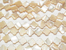 [Video]Mother of Pearl MOP Beige Flower Motif 10x10x2.5mm 1strand beads (aprx.15inch/36cm)