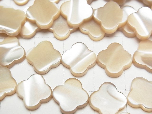 [Video]Mother of Pearl MOP Beige Flower Motif 12x12x3mm 1strand beads (aprx.15inch/37cm)