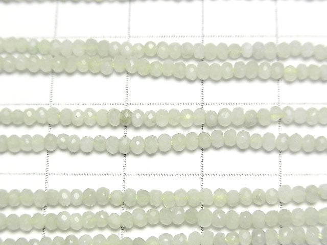 [Video] High Quality! Burmese Jadeite AA++ Faceted Button Rondelle 2x2x1.5mm 1strand beads (aprx.15inch/36cm)