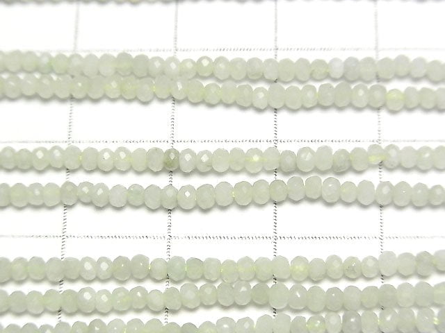 [Video] High Quality! Burmese Jadeite AA++ Faceted Button Roundel 2x2x1.5mm 1strand beads (aprx.15inch/36cm)