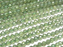 [Video]High Quality! Green Apatite AA++ Faceted Round 3mm 1strand beads (aprx.15inch/36cm)