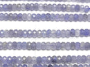[Video]High Quality! Tanzanite AAA- Faceted Button Rondelle 3.5x3.5x2mm 1/4 or 1strand beads (aprx.15inch/36cm)