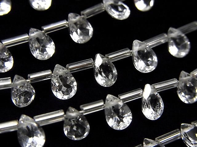 [Video] High Quality White Topaz AAA Pear Shape Faceted 6x4mm 1 Strand (18pcs)