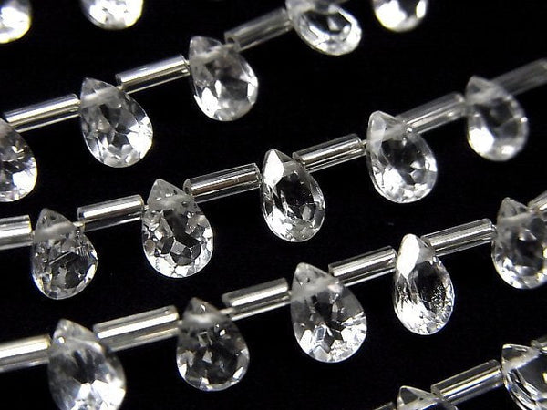 [Video]High Quality White Topaz AAA Pear shape Faceted 6x4mm 1strand (18pcs)