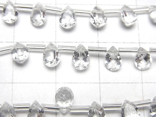 [Video] High Quality White Topaz AAA Pear Shape Faceted 6x4mm 1 Strand (18pcs)