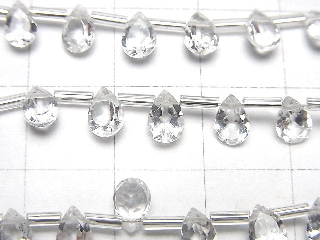 [Video]High Quality White Topaz AAA Pear shape Faceted 6x4mm 1strand (18pcs)