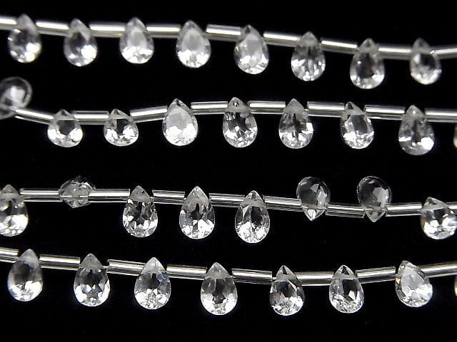 [Video]High Quality White Topaz AAA Pear shape Faceted 6x4mm 1strand (18pcs)