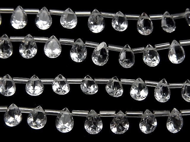 High Quality White Topaz AAA Pear shape Faceted 7x5mm 1strand (18pcs )