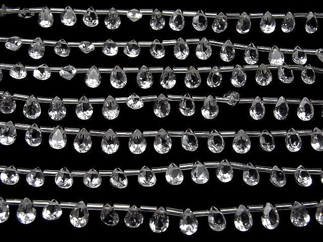 High Quality White Topaz AAA Pear shape Faceted 7x5mm 1strand (18pcs )