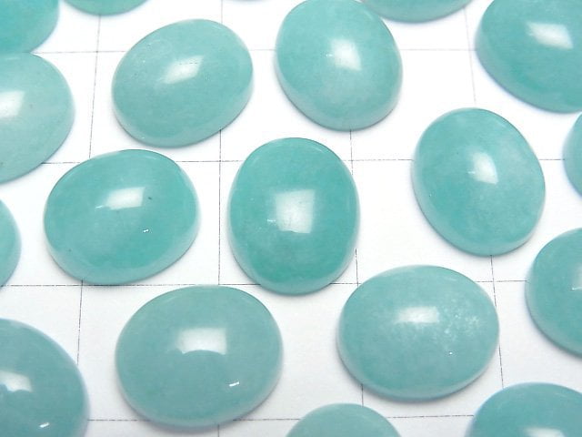 [Video] Peru Amazonite AA++ Oval Cabochon 10x8mm 2pcs