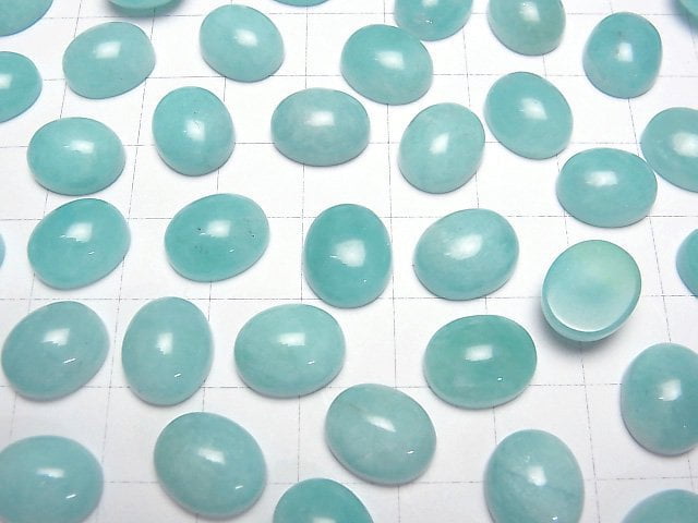 [Video] Peru Amazonite AA++ Oval Cabochon 10x8mm 2pcs