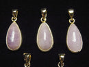 [Video]Kunzite AA++ Pear shape 17x10mm Pendant 18KGP 1pc
