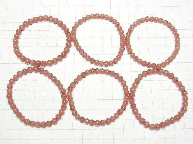 [Video] Peruvian Rhodochrosite AA++ Round 5mm Bracelet