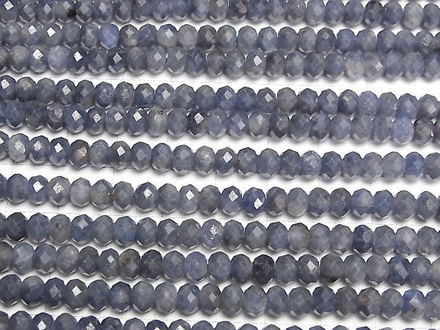 [Video] High Quality! Sapphire AA+ Faceted Button Roundel 5.5x5.5x4mm half or 1strand beads (aprx.15inch/37cm)