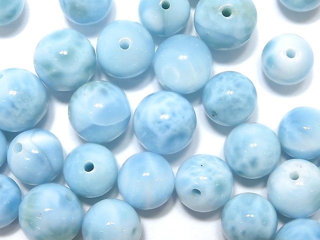[Video]Larimar Pectolite AAA- Round 7-8mm 5pcs
