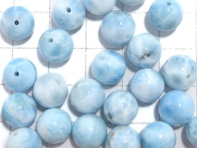 [Video] Larimar Pectolite AAA- Round 9mm 5pcs