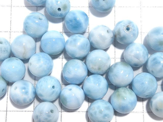 [Video] Larimar Pectolite AAA- Round 9mm 5pcs