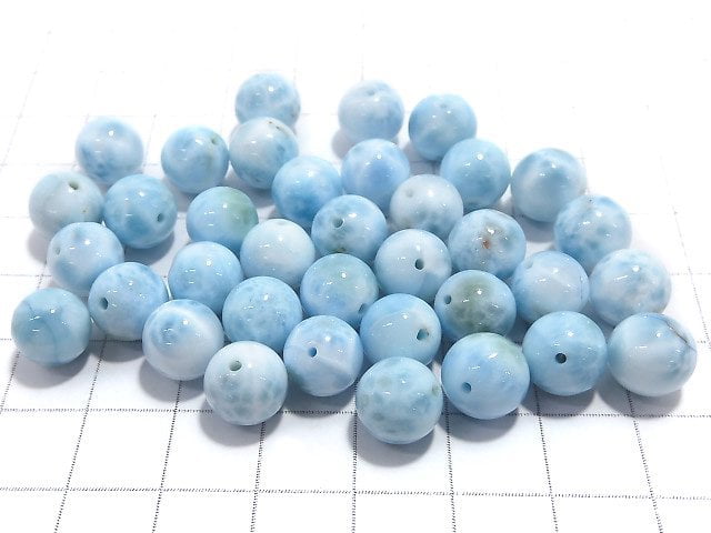 [Video] Larimar Pectolite AAA- Round 9mm 5pcs