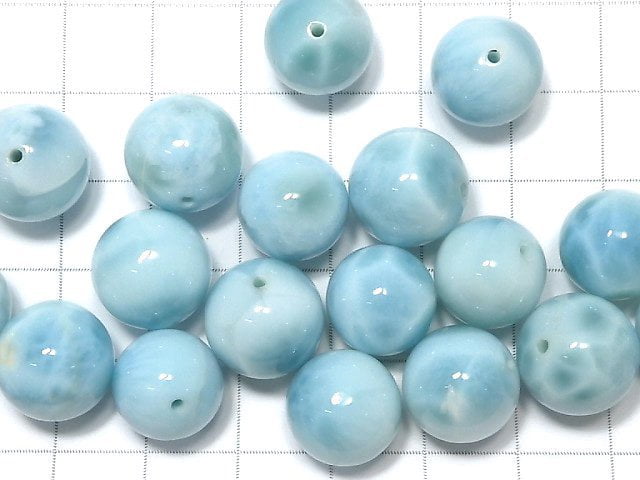 [Video]Larimar Pectolite AAA- Round 12-13mm 2pcs
