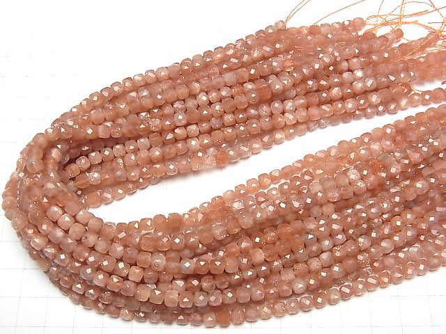 [Video]High Quality! Sunstone AA++ Cube Shape 5x5x5mm 1strand beads (aprx.15inch/37cm)