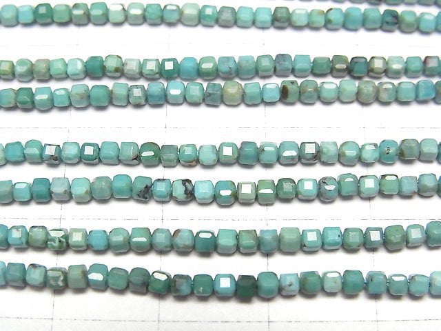 [Video] High Quality! Turquoise AA++ Cube Shape 2x2x2mm half or 1strand beads (aprx.15inch/37cm)