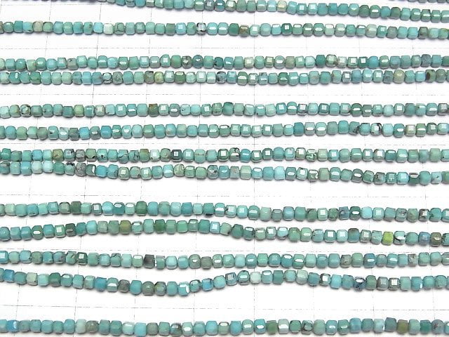 [Video] High Quality! Turquoise AA++ Cube Shape 2x2x2mm half or 1strand beads (aprx.15inch/37cm)