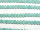 [Video]High Quality! Amazonite AA++ Faceted Button Rondelle 4x4x3mm 1strand beads (aprx.15inch/36cm)