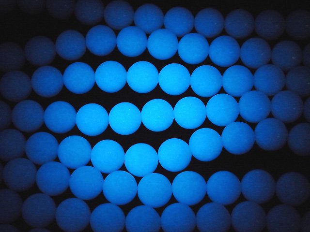 [Video]Light Blue Luminous Glow Stone Round 10mm 1strand beads (aprx.15inch/37cm)