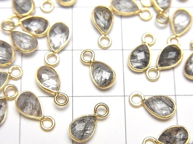 [Video]High Quality Tourmaline Quartz AAA- Bezel Setting Faceted Pear Shape 7x5mm 18KGP 4pcs