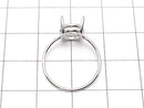 [Video]Silver925 Ring Frame (Prong Setting) Oval Faceted 10x8mm Rhodium Plated 1pc