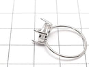 [Video]Silver925 Ring Frame (Prong Setting) Horizontal Oval Faceted 10x8mm Rhodium Plated 1pc