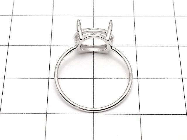 [Video] Silver925 Ring Frame (Prong Setting) Sideways Oval Faceted 10x8mm Rhodium Plated 1pc