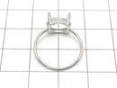 [Video]Silver925 Ring Frame (Prong Setting) Horizontal Oval Faceted 10x8mm Rhodium Plated 1pc