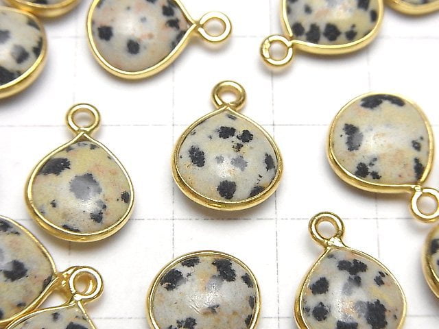 [Video] Dalmatian Jasper Bezel Setting Chestnut 11x11mm 18KGP 3pcs