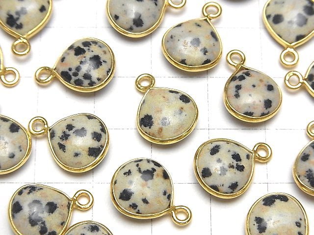 [Video] Dalmatian Jasper Bezel Setting Chestnut 11x11mm 18KGP 3pcs