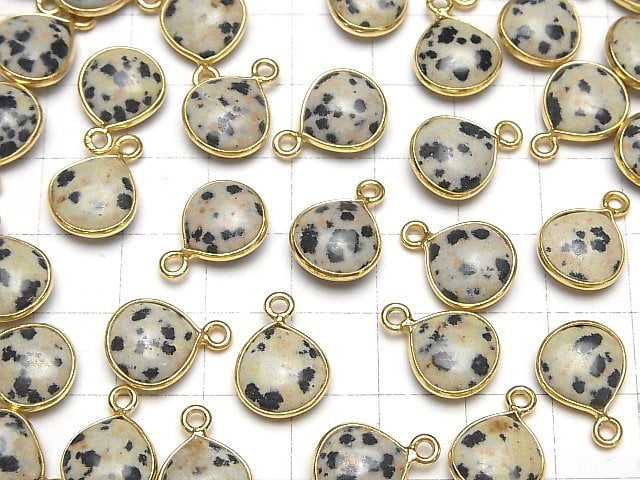 [Video] Dalmatian Jasper Bezel Setting Chestnut 11x11mm 18KGP 3pcs