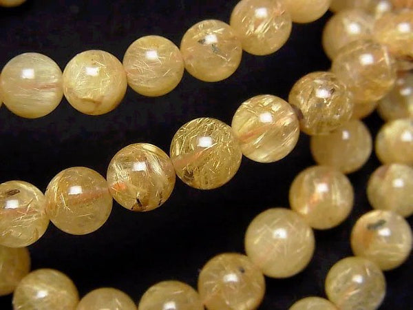 Rutilated Quartz Gemstone Beads