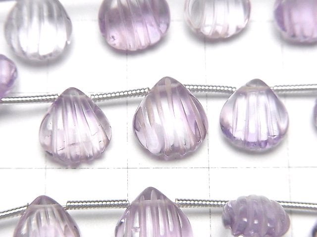 [Video]High Quality Pink Amethyst AAA- Carved Chestnut 1strand (15pcs)