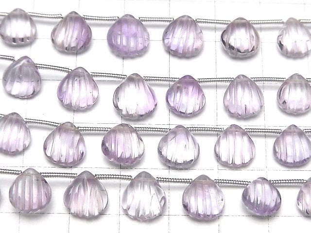 [Video]High Quality Pink Amethyst AAA- Carved Chestnut 1strand (15pcs)