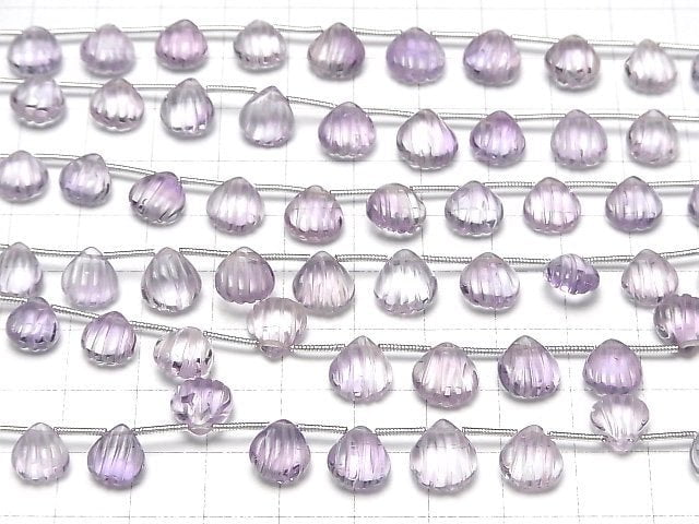 [Video]High Quality Pink Amethyst AAA- Carved Chestnut 1strand (15pcs)